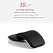 Hao Kaisen Mini Folding Mouse 2.4GHz Arc Optical Touch Wireless Mouse with USB Receiver Suitable for Notebook (Black)
