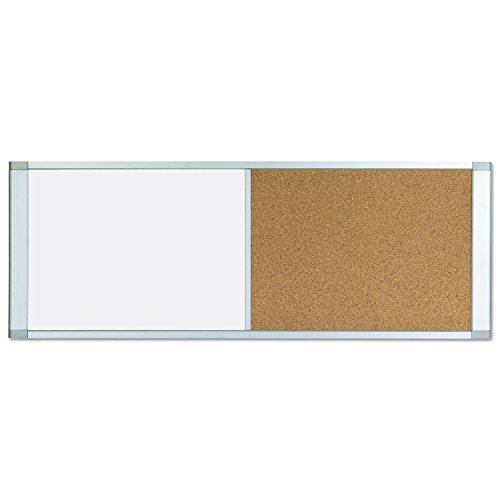 MasterVision XA10003700 Combo Cubicle Workstation Dry Erase/Cork Board, 36x18, Silver Frame