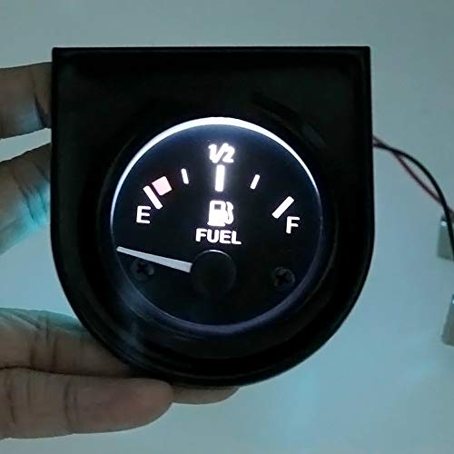 ODOMY 2" 52mm Fuel Gauges Car Marine Fuel Level Gauge Meter Kit with Sensor Universal Boat Motorcycle Truck RV Fuel Tank Gauge (12V, LED Display, E-1/2- F Pointer Range)