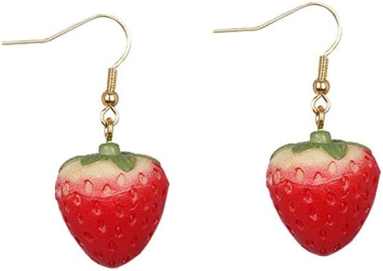 Orecchini Dolci E Adorabili Cartoni Animati Ragazza Simulazione Fragola Tridimensionale Orecchini Divertenti Da Frutta Amazon It Gioielli