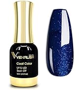 VENALISA Gel Nail Polish, 12ml Deep Pearly Blue Color Soak Off UV LED Nail Gel Polish Nail Art St...