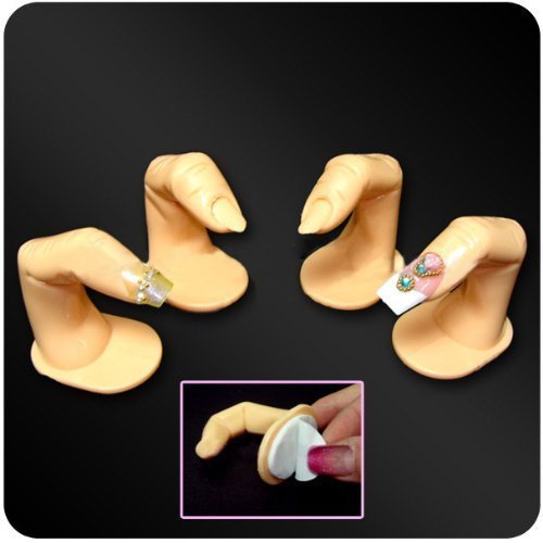 Beauticom Nail Art Display / Practice Fingers X 4 (With Fake Nail Tip Attached) (4 Pieces)