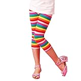 Waboats Kids Girls' Summer Leggings 3-7 Years Pant 7 Stripe Rainbow