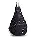 LINSHI TASKS 15 Inch Tactical Sling Backpack Book Bag for Men Women Black
