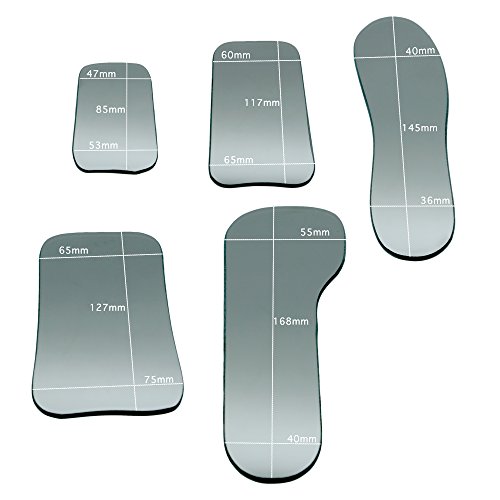 Omonic 5Pcs/Set 2 Sided Pofessional Dental Occlusal Photographic Mouth Mirror Rhodium Dental Plated Glass Intraoral Photo Reflector