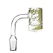 14mm Male 90 Degree 4mm Wall Thick Quartz with Glow Glass Collector (Green)