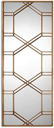 Zinc Decor Large Geometric Gold Metal Floor Wall Mirror XL 70" Contemporary Modern Leaner