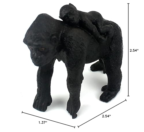 FUNSHOWCASE African Jungle Animal Female Gorilla Carries Her Children Toy Figure Realistic Miniature Height 2.6-inch 1687