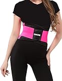 Dimore Waist Trainer for Weight Loss Tummy Trimmer Stomach Belt Ab Cincher Corset Girdle, Rose, X-Large