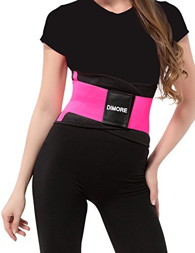 Dimore Waist Trainer for Weight Loss Tummy Trimmer Stomach Belt Ab Cincher Corset Girdle, Rose, X-Large