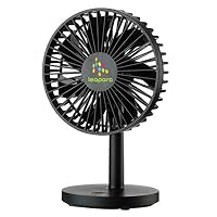 Mini USB Table Desk Personal Fan, leapara Portable Air Circulator Fan, Noiseless Fan, 3 Speeds, 30° Up and Down Adjustable, Powerful Fan for Home and Office, Black