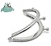 HOUSWEETY 5PCs Silver Tone Purse Bag Metal Arch Frame Kiss Clasp Lock 9x6.3cm