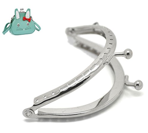 Housweety 5pcs silver tone purse bag metal arch frame k…