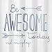 mDesign Decorative Be Awesome Quote - Easy Care Fabric Shower Curtain with Reinforced Buttonholes, for Bathroom Showers, Stalls and Bathtubs, Machine Washable - 72