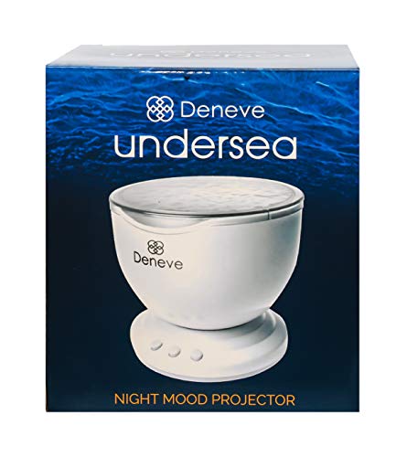 Deneve Ocean Wave Night Light Projector, Projection LED Night Light Lamp with Speaker, Relaxing Light Show for Baby Kids and Adults, Mood Light for Baby Nursery Bedroom Living Room