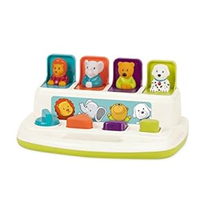 Battat Pop-Up Pals Baby Toy, Learning Infant Toys for Sorting Colors and Animals, Pop-Up Toys for Babies 18+ Months