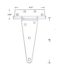 QCAA Stainless Steel Extra Heavy Tee Hinge, 6" x