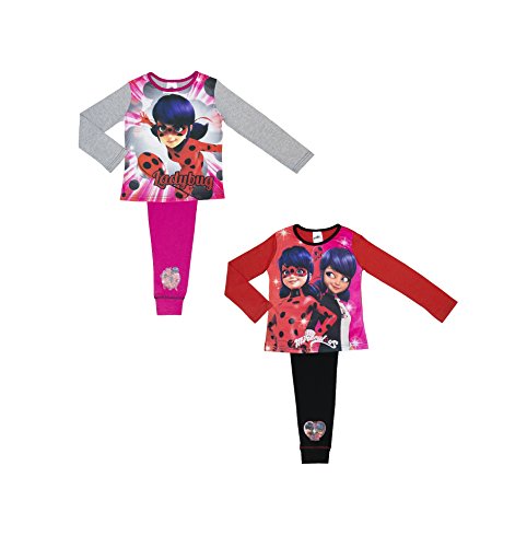 Cartoon Character Products 2 Pack Disney Miraculous Ladybug Pyjamas - Age 4-10 Years - 7-8 Years