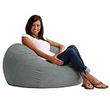 Big Joe Small Fuf in Comfort Suede, Steel Grey