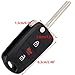 beler 3 Buttons Remote Flip Folding Key Shell Fob Case Cover Uncut Blank Blade for Kia Soul 2010-2013 (Fulfilled by hermeshine)
