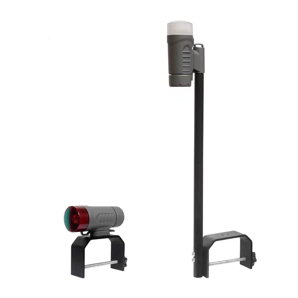 Photo 1 of Sebnux Battery Boat Light Bow and Stern Portable Battery Power Boat Navigation Ligt for Pontoon and Small Boat (Grey)