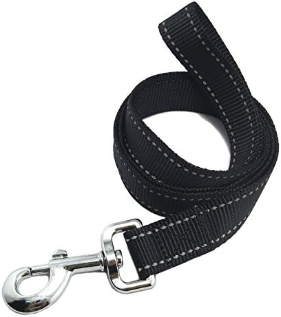 Chansea Nylon Dog Leash Reflective Pet Leash Rope for Puppy Heavy Duty Strap 4ft Long - 1”Wide Black
