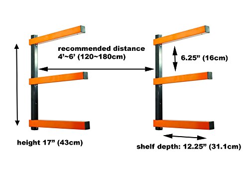 KASTFORCE KF1003 Lumber Storage Rack 3-Level System 110lbs per Level with Material Stop Holes and Durable Sheet Metal Screws - Thumbnail 5