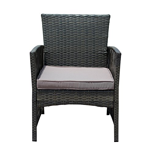 IDS Home MLM-16403 Brown Color Patio Furniture Coversation Set with Glass Coffee Table - Thumbnail 2