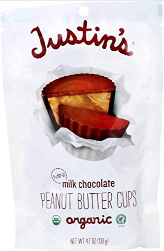 Justin's Nut Butter Mini Peanut Butter Cups,Variety 2 Milk Chocolate and 2 Dark Chocolate 4.7 Ounce Ea. (Pack of 4)