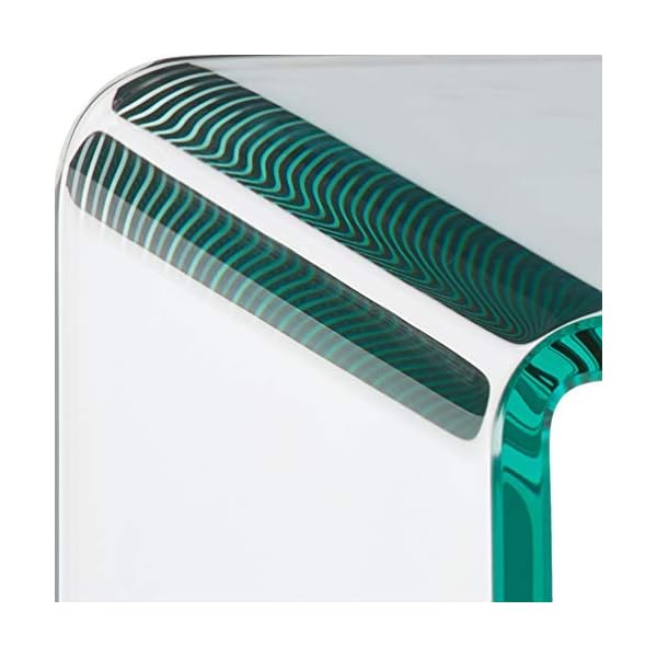 Neos Modern Furniture Bent Glass Computer Desk Contemporary Rectangular