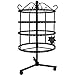 MyGift 4 Tier Rotating Jewelry Organizer Stand Holder, Black Metal Spinning Tabletop Earring Display Rack Tower - Holds 92 Pairs of Earrings