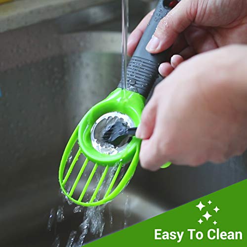 Avocado Slicer - LUXEAR 3-in-1 Avocado Cutter Tool with Comfort-Grip Handle BPA Free Multifunctional Avocado Knife Works as Splitter Pitter Slicer Suitable for kiwi dragon fruit, Green