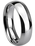 Tungsten Metal 8 mm (5/16 in) High Polished Comfort Fit Domed Wedding Band Ring Sz 11.0