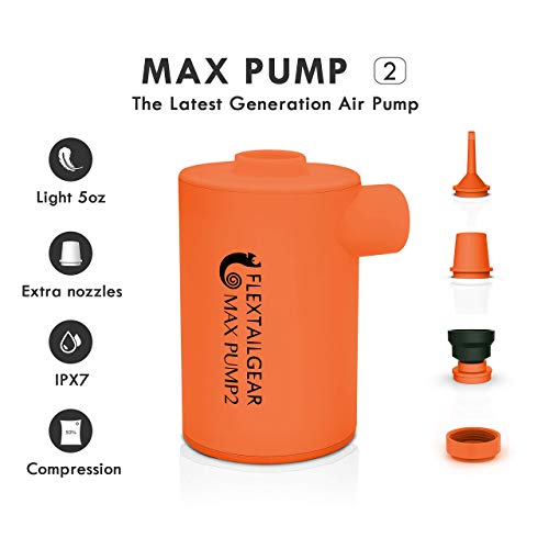 FLEXTAILGEAR Portable Air Pump with 3600mAh Battery USB Rechargeable Lightest Pump with Touch Screen Switch to Quick Inflate Deflate for Inflatables, Air Mattress, Pool Floats, Vacuum Bag (White)
