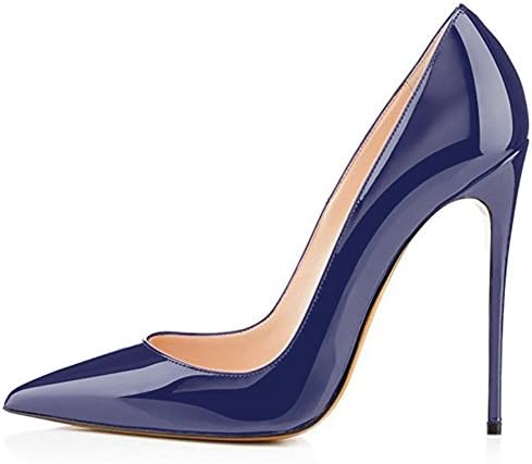 Kmeioo High Heels, Women's Pointed Toe High Heel Slip On Stiletto Pumps Evening Party Basic Shoes Plus Size