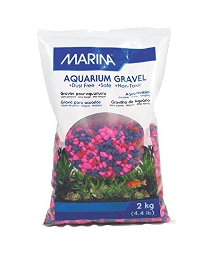 Marina Decorative Aquarium Jelly Bean Gravel, 2 Kg, Pink/ Blue