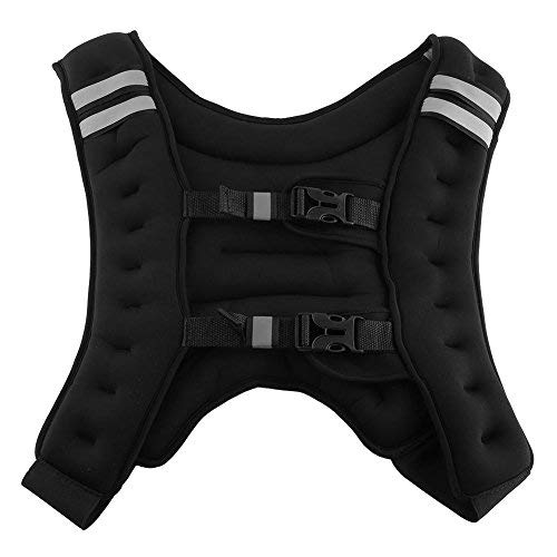 Adjustable Weight Training Vest, 10kg Black Fitness Running Vest with Removable Weights for Strength Training