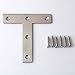 Alise T Flat Brackets,Corner Bracket Corner Brace Mending Plate Repair 80mm x 80mm Stainless Steel Flat Braces for Wood Tables, Chairs, Sofas, Beds, Cabinets, Doors and Windows,Brushed,Pack of 10
