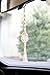 Dahey Macrame Crystal Car Charms Handmade Crystal Rear View Mirrior Car Ornament Boho Hanging Crystal, Waxed Rope Wrapped Crystal Hanging for Car Home Decor,Set of 2 Color
