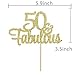 INNORU Gold Glitter Happy 50th Anniversary Cake Topper - Happy 50th Birthday - 50th Wedding Anniverdary Party Decorations