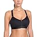 SYROKAN Women's Active Front Zipper High Impact Full Support Workout Sports Bra Black 36DD