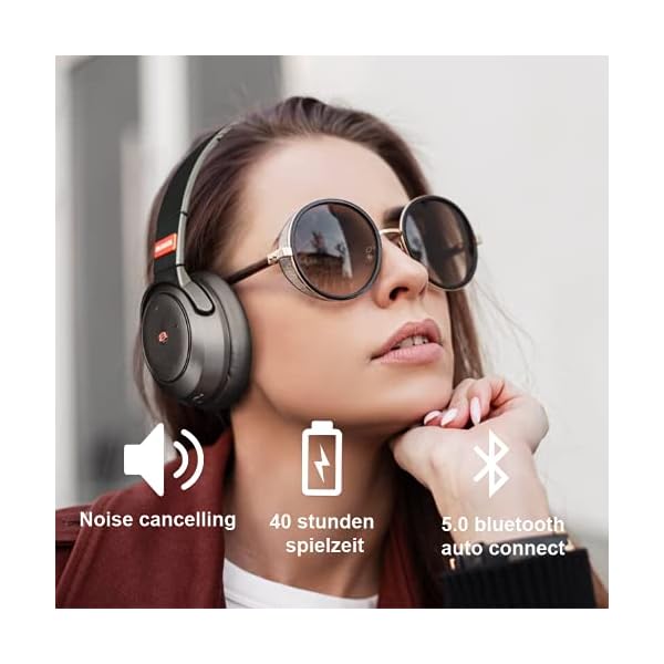 Aiwa-Arc-1-ANC-Wireless-Headphones-Over-Ear-Bluetooth-Earphones-with-Integrated-Microphone-Headset-with-Active-Noise-Cancelling-Portable-40h-Playtime-Black Aiwa Arc-1 ANC Wireless Headphones - Over-Ear Bluetooth Earphones with Microphone - Headset with Active Noise Cancelling…