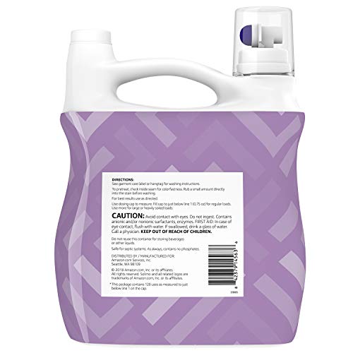 Amazon Brand Solimo Concentrated Liquid Laundry Detergent, Lavender