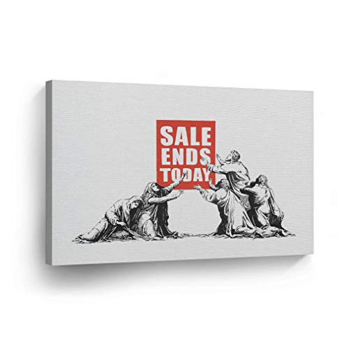 SmileArtDesign Banksy Canvas Print from London Banksy Wall Art Home Decor Decorative Artwork Stretched Ready to Hang%100 Made in The USA 15x22