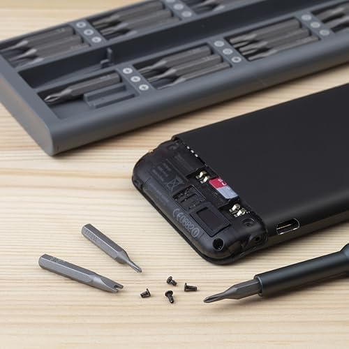 Set di punte per meccanici, 69 x 170 x 17 mm, 48 pezzi, elegante custodia in alluminio, set di riparazione per smartphone, PC, orologi, occhiali, ecc