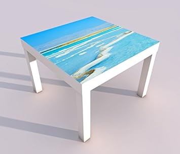 Design Tisch Mit Uv Druck 55x55cm Landschaft Kuste Toten Meer