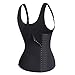 Waist Trainer Corset Vest Sport Body Shaper Workout Underbust Cincher Steel Boned Tummy Tank (M, Black Waist Trainer Tank Vest)