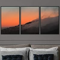 3 Piece Framed Canvas Wall Art Foggy Mountains Canvas Prints Home Artwork Decoration for Living Room,Bedroom - 16