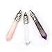 BRCbeads Gorgeous Faceted Silver Plated Clear Crysta+Purple Amethyst+Rose Quartz Reiki Hexagonal Healing Pendant 65x10mm 3pcs per Bag for Necklace Making