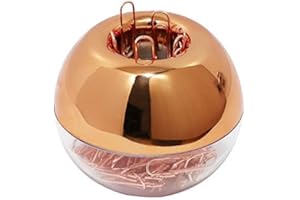 MultiBey NE0600607 Light Luxury Fashion Paper Clips, Rose Gold Edition, In Round Paper Clip Holder With Magnetic Lid, 28 mm, 100 Piece Per Box